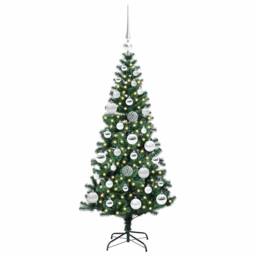 Berkfield Home Artificial Pre-lit Christmas Tree Green 120 cm PVC & Metal - thumbnail 3