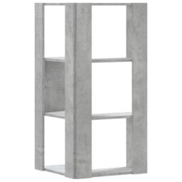 Berkfield Home Corner Bookcase 3-Tier Concrete Grey 50x50x102 cm Engineered Wood - Size: 50 x 50 x 102 cm - thumbnail 6