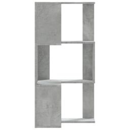 Berkfield Home Corner Bookcase 3-Tier Concrete Grey 50x50x102 cm Engineered Wood - Size: 50 x 50 x 102 cm - thumbnail 5
