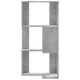 Berkfield Home Corner Bookcase 3-Tier Concrete Grey 50x50x102 cm Engineered Wood - Size: 50 x 50 x 102 cm - thumbnail 4