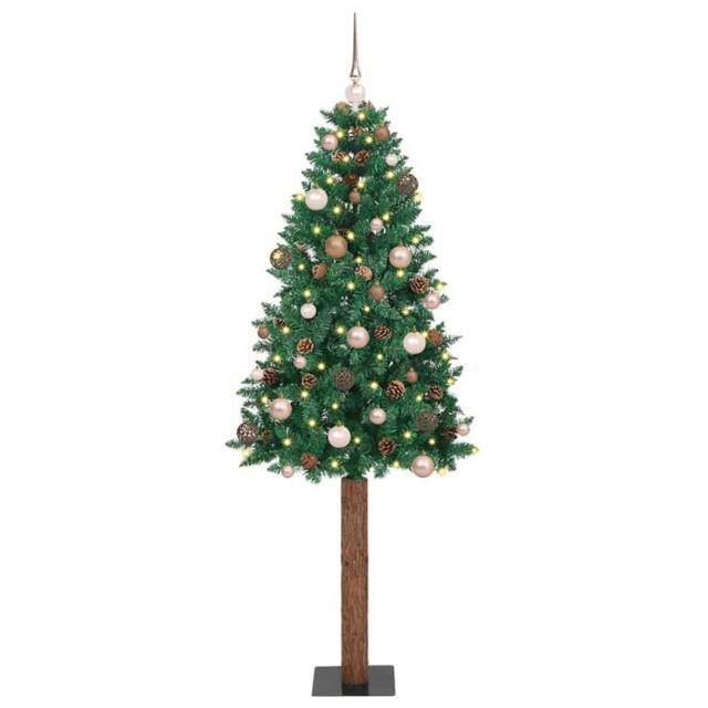 Berkfield Home Slim Christmas Tree Green 180 cm PVC & Solid Pine wood - image 1