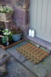 Artsy Mats Pink & Blue Check Coir Doormat (60 x 40cm) in Brown - Size: 40 cm x 60 cm - thumbnail 6