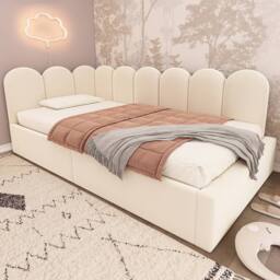 Rolipo 3FT Single Velvet Daybed with Hydraulic Storage, Beige 90x190cm - Size: 90x190 cm - thumbnail 8