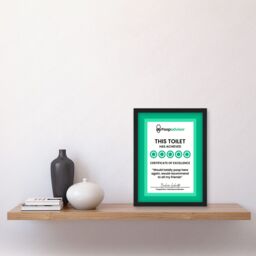 Artery8 Funny Bathroom Wall Art Five Stars Poop Advisor Toilet Sign Bathroom Decor Artwork Framed Wall Art Print A4 in Black - thumbnail 2