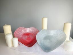 Sienna Glass Glass Bowl Heart Design Silver - thumbnail 5