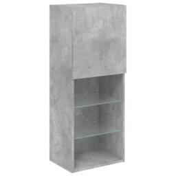 Berkfield Home 4 Piece TV Wall Units with LED Concrete Grey Engineered Wood - thumbnail 9