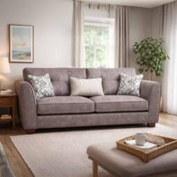 Furnishings For Less UK Ariana Grey 3 + 2 Seater Sofa Set with Tufted Back & Cushions - thumbnail 6