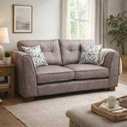 Furnishings For Less UK Ariana Grey 3 + 2 Seater Sofa Set with Tufted Back & Cushions - thumbnail 5