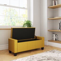 GFW Verona Crushed Velvet Storage Ottoman Bench in Mustard - thumbnail 3