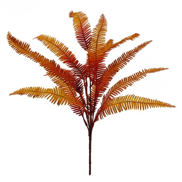Leaf 55cm Artificial Autumn Fern Bush Plant in Green - image 1