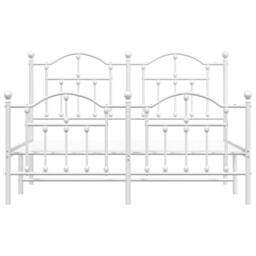 Berkfield Home Metal Bed Frame with Headboard & Footboard White 140x190 cm - thumbnail 5