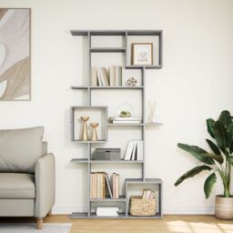 Berkfield Home Book Cabinet Grey Sonoma 92x29x188 cm Engineered Wood - Size: 92 x 29 x 188 cm - thumbnail 3