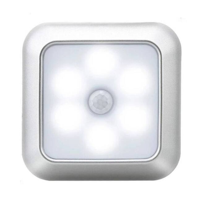 SPETLEK 1X 6LED Stair Lamp Night Lights Motion Sensor Light Warm Light in Silver - image 1