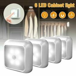 SPETLEK 1X 6LED Stair Lamp Night Lights Motion Sensor Light Warm Light in Silver - thumbnail 4