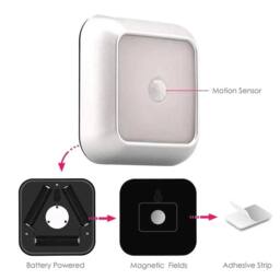 SPETLEK 1X 6LED Stair Lamp Night Lights Motion Sensor Light Warm Light in Silver - thumbnail 3