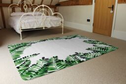 Benjamin Tate Design Green Botanical Leaves Designer Rug in Natural - Size: Large - thumbnail 3