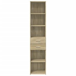 Berkfield Home Highboard Sonoma Oak 40x42.5x185 cm Engineered Wood in Brown - thumbnail 4
