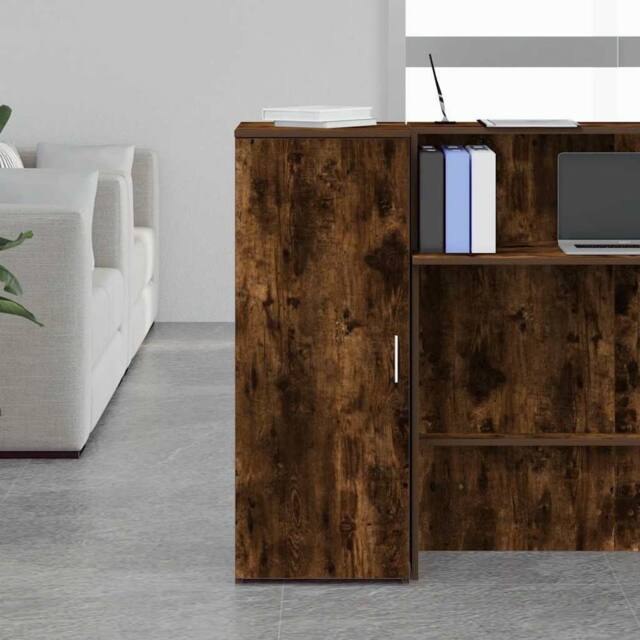 Berkfield Home Storage Cabinet Smoked Oak 40x45x103.5 cm Engineered Wood in Brown - image 1