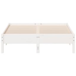 Berkfield Home Bed Frame without Mattress White 135x190 cm Double Solid Wood Pine - thumbnail 4
