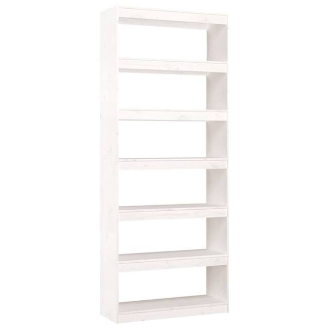 Berkfield Home Book Cabinet/Room Divider White 80x30x199.5 cm Solid Wood Pine - image 1