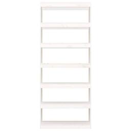 Berkfield Home Book Cabinet/Room Divider White 80x30x199.5 cm Solid Wood Pine - thumbnail 5