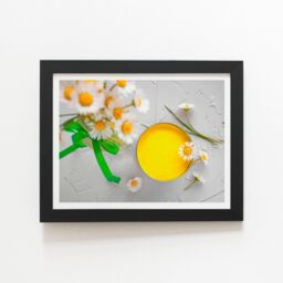 "Warren Reed - Designer Bright Yellow Framed Art Print in Black - Size: W8"" x H10""" - thumbnail 1