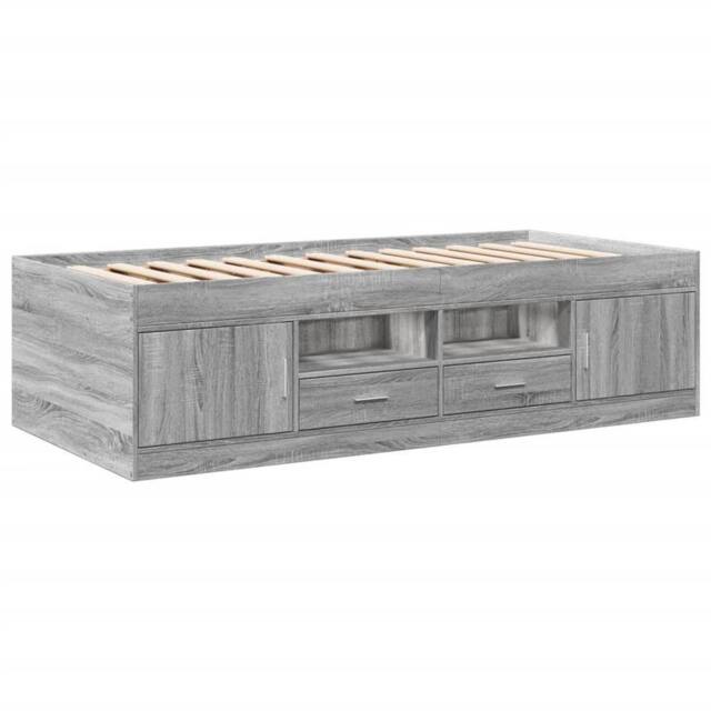 Berkfield Home Versatile Daybed with Drawers without Mattress Grey Sonoma 90x200 cm - image 1