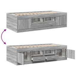 Berkfield Home Versatile Daybed with Drawers without Mattress Grey Sonoma 90x200 cm - thumbnail 7