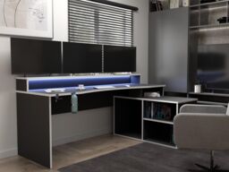 Furniture To Go Loadout Black Storage Gaming Desk 3 Shelves with Colour Changing LED - thumbnail 3