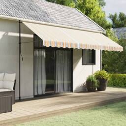 Berkfield Home Replacement Fabric for Awning Multicolour Stripe 4.5x3.5 m