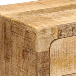 Berkfield Home Beautiful Bedside Cabinet 40x32x46 cm Solid Wood Rough Mango in Brown - Size: 40 x 32 x 46 cm - thumbnail 6