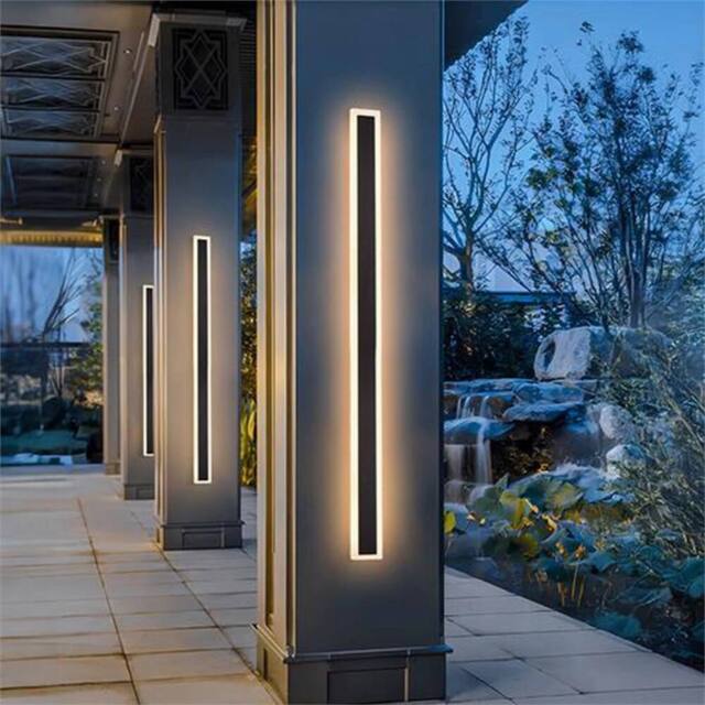 SPETLEK 100cm LED Wall Light Waterproof Outdoor Modern Long Strip Sconce in Black - image 1