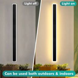 SPETLEK 100cm LED Wall Light Waterproof Outdoor Modern Long Strip Sconce in Black - thumbnail 3