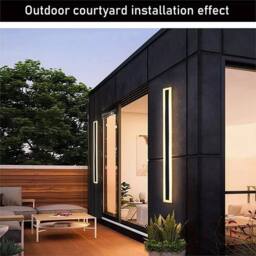 SPETLEK 100cm LED Wall Light Waterproof Outdoor Modern Long Strip Sconce in Black - thumbnail 6