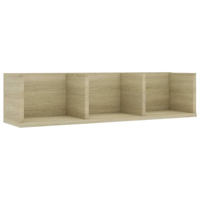 Berkfield Home CD Wall Shelf Sonoma Oak 75x18x18 cm Engineered Wood in Beige - Size: 75 x 18 x 18 cm - image 1