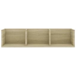 Berkfield Home CD Wall Shelf Sonoma Oak 75x18x18 cm Engineered Wood in Beige - Size: 75 x 18 x 18 cm - thumbnail 4
