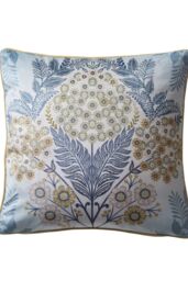Appletree 'Evelina' Geometric Floral Velvet Filled Cushion in Navy - Size: 43 cm x 43 cm - thumbnail 2