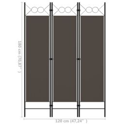 Berkfield Home 3-Panel Room Divider Anthracite 120x180 cm in Black - thumbnail 6