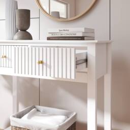 Melody Maison White 2 Drawer Console / Dressing Table - Hales White Range - thumbnail 6