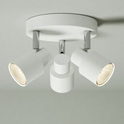 First Choice Lighting Set of 2 Irwin - White 3 Light IP44 Bathroom Round Spotlight Plates - thumbnail 3