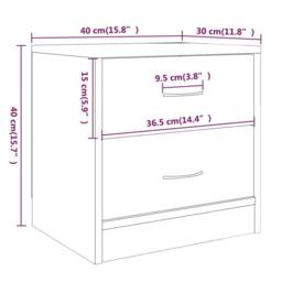 Berkfield Home Bedside Cabinets 2 pcs Grey Sonoma 40x30x40 cm Engineered Wood - Size: 40 x 30 x 40 cm - thumbnail 7