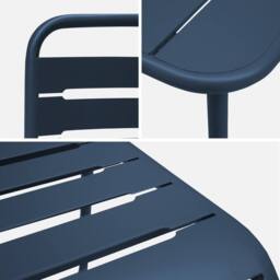sweeek 2-seater Square Steel Garden Table Set With Chairs in Navy - thumbnail 6