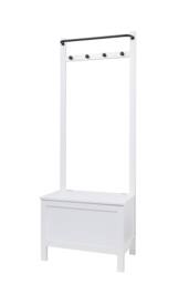 Nöa and Nani Karlstad Hallway Bench Shoe Storage and Coat Hook in White - thumbnail 3