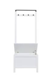 Nöa and Nani Karlstad Hallway Bench Shoe Storage and Coat Hook in White - thumbnail 5