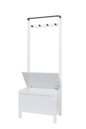 Nöa and Nani Karlstad Hallway Bench Shoe Storage and Coat Hook in White - thumbnail 4