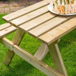 Rowlinsons 5 Feet Traditional Outdoor 6 Seater Picnic Table, L120 x W150 x H71 cm in Brown - thumbnail 6