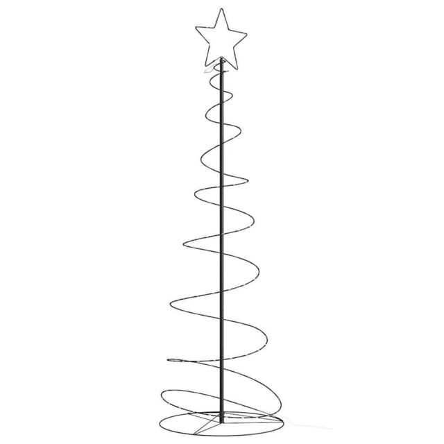 Berkfield Home Christmas Tree Light Cone 120 LEDs Warm White 180 cm in Black - image 1