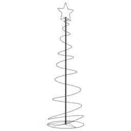 Berkfield Home Christmas Tree Light Cone 120 LEDs Warm White 180 cm in Black - thumbnail 5