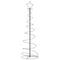 Berkfield Home Christmas Tree Light Cone 120 LEDs Warm White 180 cm in Black - thumbnail 1