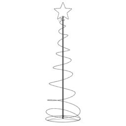 Berkfield Home Christmas Tree Light Cone 120 LEDs Warm White 180 cm in Black - thumbnail 3